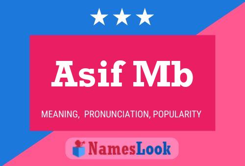 Asif Mb Name Poster