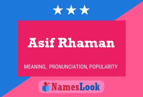 Asif Rhaman Name Poster