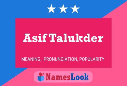 Asif Talukder Name Poster