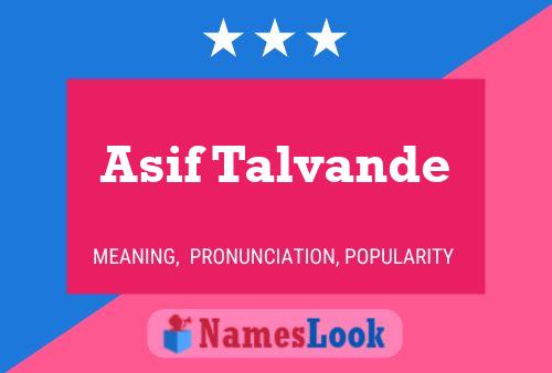 Asif Talvande Name Poster