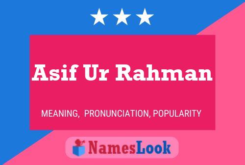 Asif Ur Rahman Name Poster