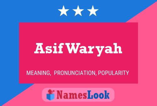 Asif Waryah Name Poster