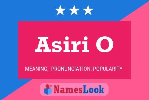 Asiri O Name Poster