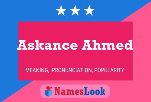 Askance Ahmed Name Poster