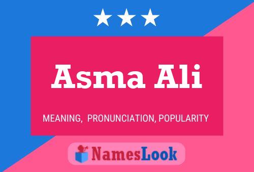 Asma Ali Name Poster