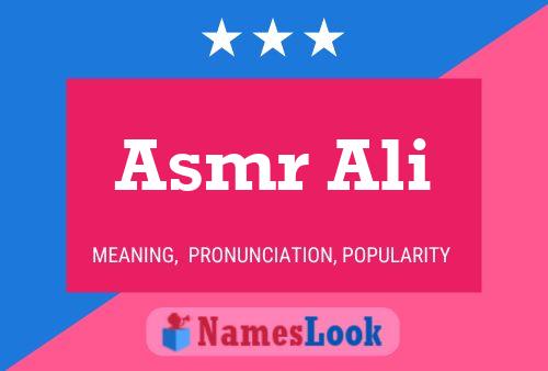 Asmr Ali Name Poster