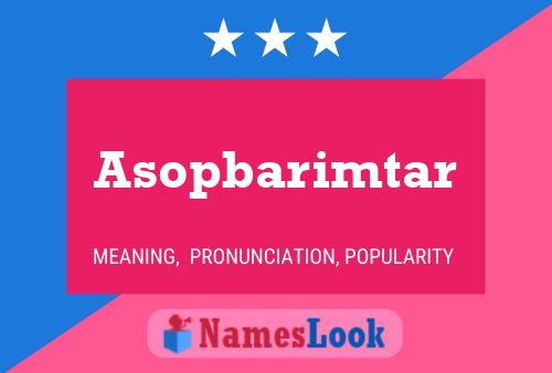 Asopbarimtar Name Poster