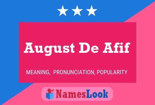 August De Afif Name Poster