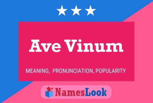 Ave Vinum Name Poster