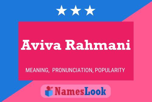 Aviva Rahmani Name Poster