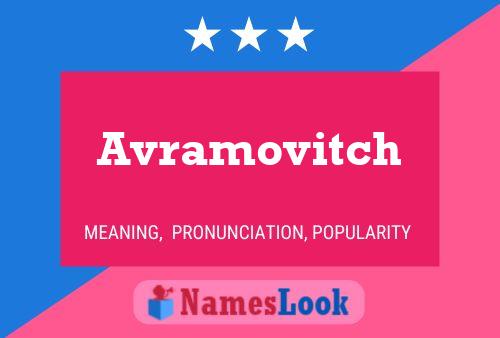 Avramovitch Name Poster