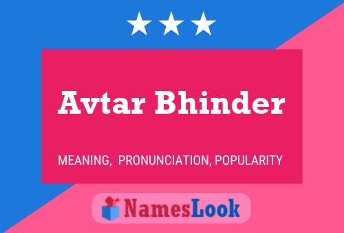 Avtar Bhinder Name Poster