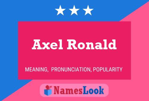 Axel Ronald Name Poster