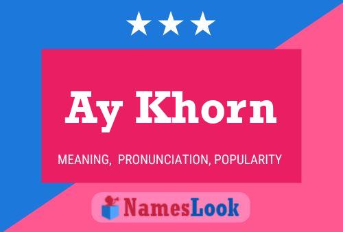 Ay Khorn Name Poster