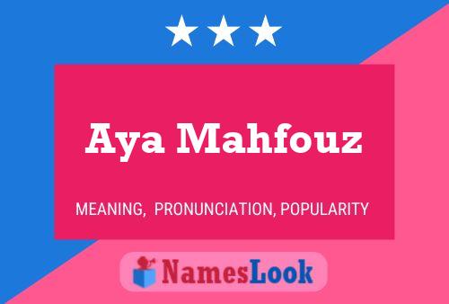 Aya Mahfouz Name Poster