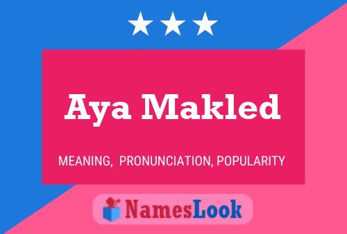 Aya Makled Name Poster