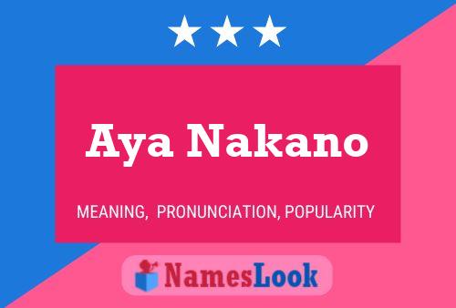 Aya Nakano Name Poster