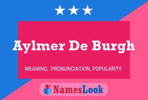 Aylmer De Burgh Name Poster