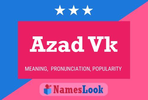 Azad Vk Name Poster