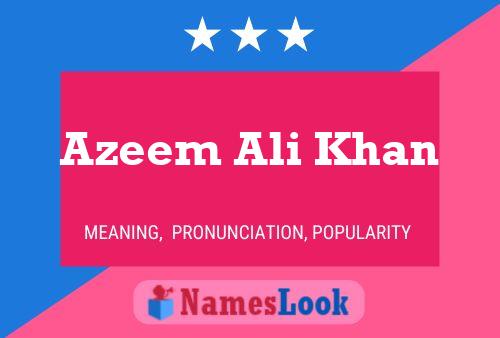 Azeem Ali Khan Name Poster