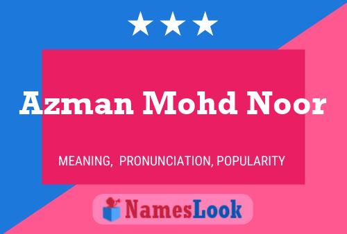 Azman Mohd Noor Name Poster