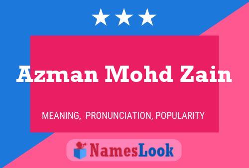 Azman Mohd Zain Name Poster