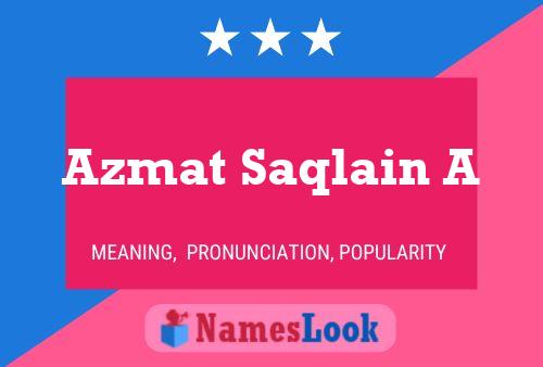 Azmat Saqlain A Name Poster