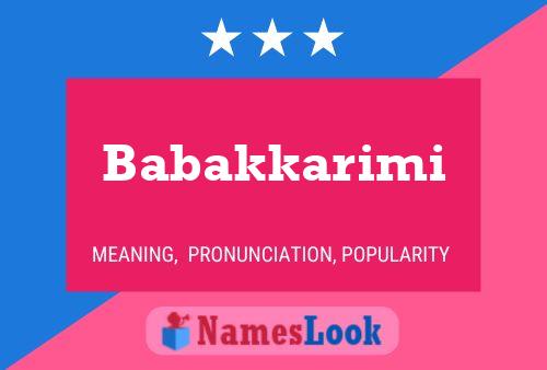 Babakkarimi Name Poster