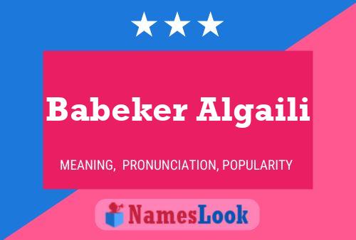 Babeker Algaili Name Poster