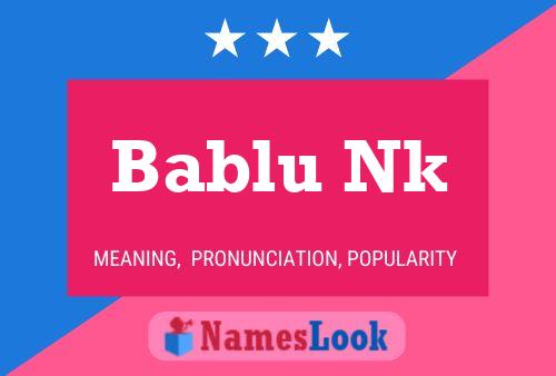 Bablu Nk Name Poster