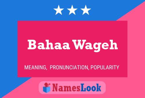 Bahaa Wageh Name Poster