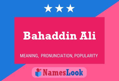 Bahaddin Ali Name Poster