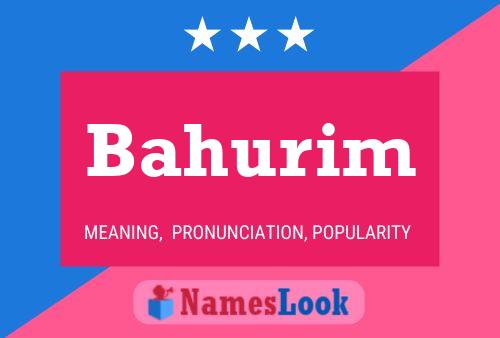 Bahurim Name Poster