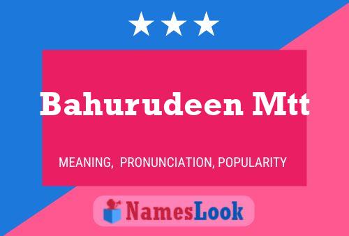 Bahurudeen Mtt Name Poster