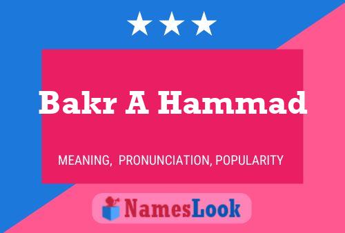 Bakr A Hammad Name Poster