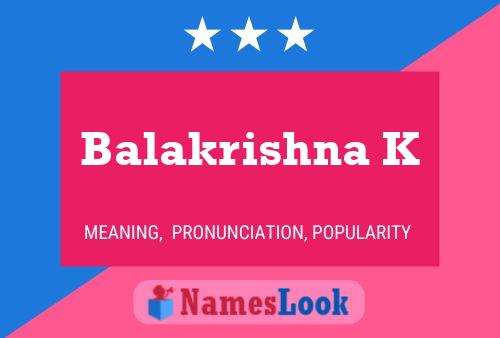 Balakrishna K Name Poster