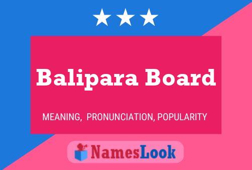 Balipara Board Name Poster