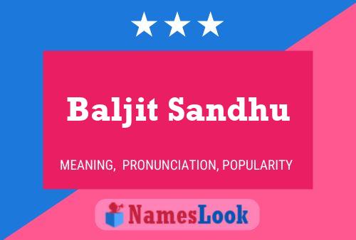 Baljit Sandhu Name Poster