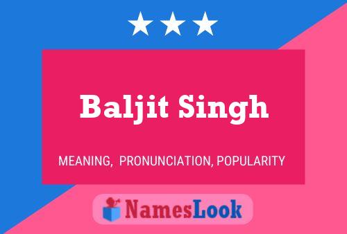 Baljit Singh Name Poster