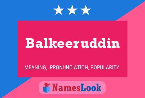 Balkeeruddin Name Poster