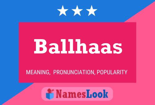 Ballhaas Name Poster