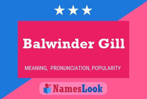 Balwinder Gill Name Poster