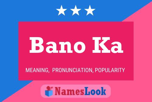 Bano Ka Name Poster