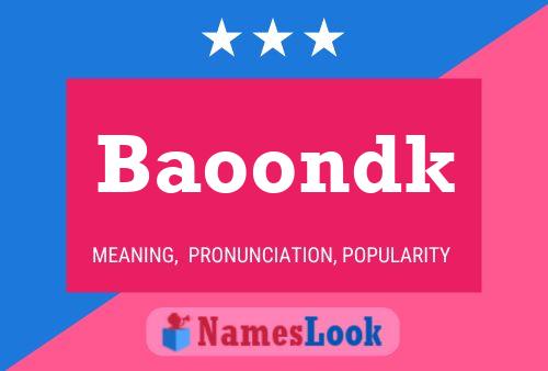 Baoondk Name Poster