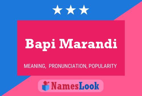 Bapi Marandi Name Poster