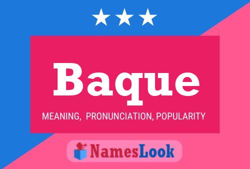 Baque Name Poster