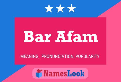 Bar Afam Name Poster