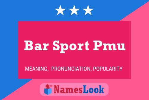 Bar Sport Pmu Name Poster