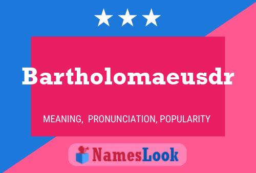 Bartholomaeusdr Name Poster