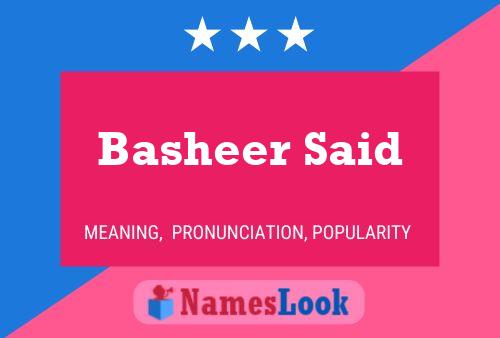 Basheer Said Name Poster